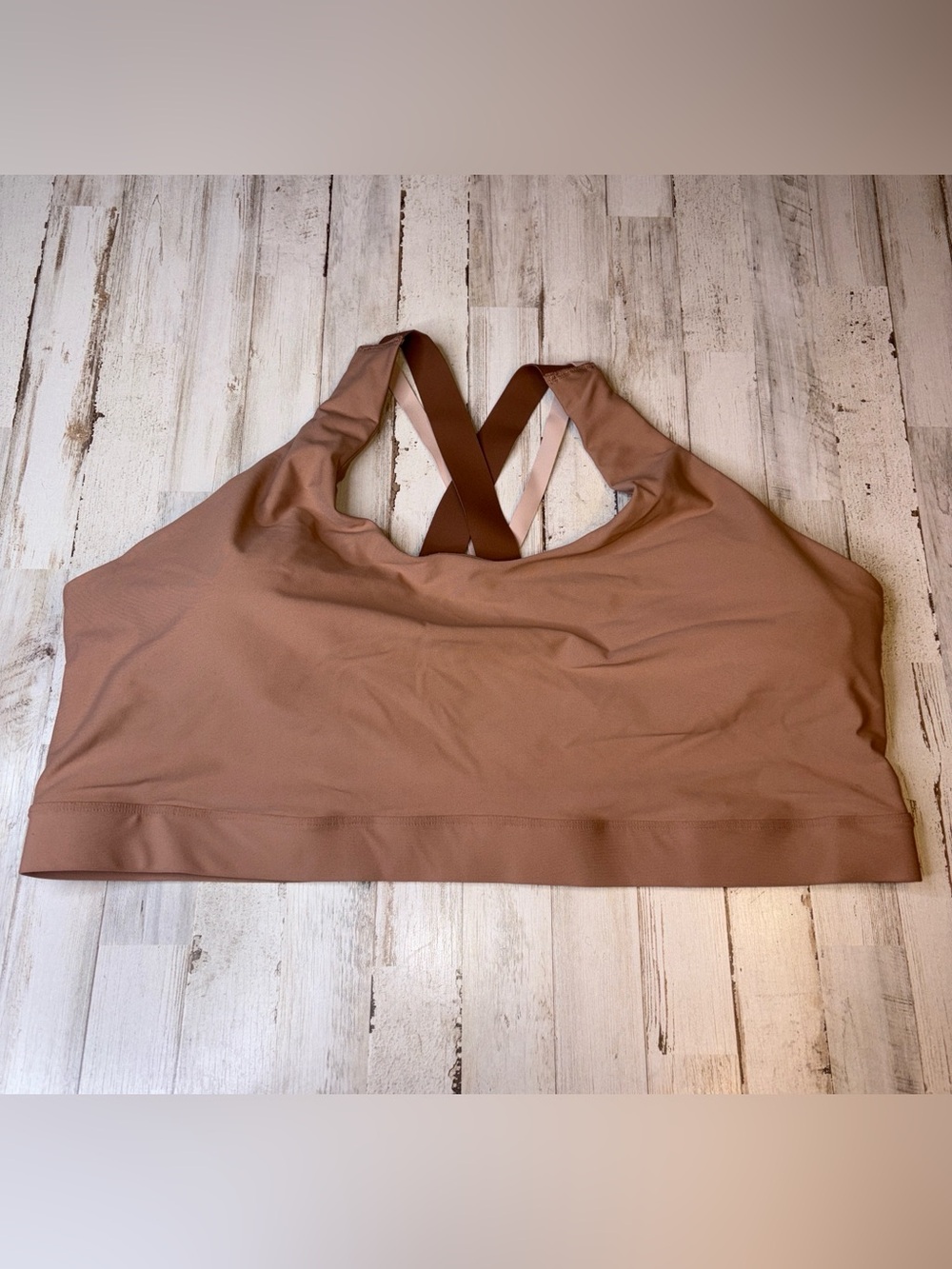 Old Navy Active Powersoft Cross-Back Ribbed Brown Plus Size 4X